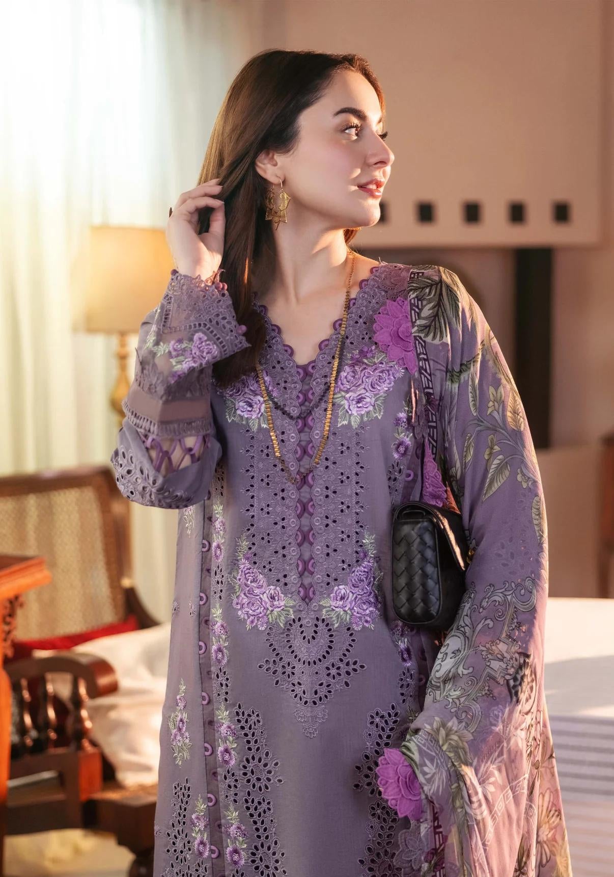 JADE LUXURY CAMBRIC COTTON EMBROIDERED 3PC