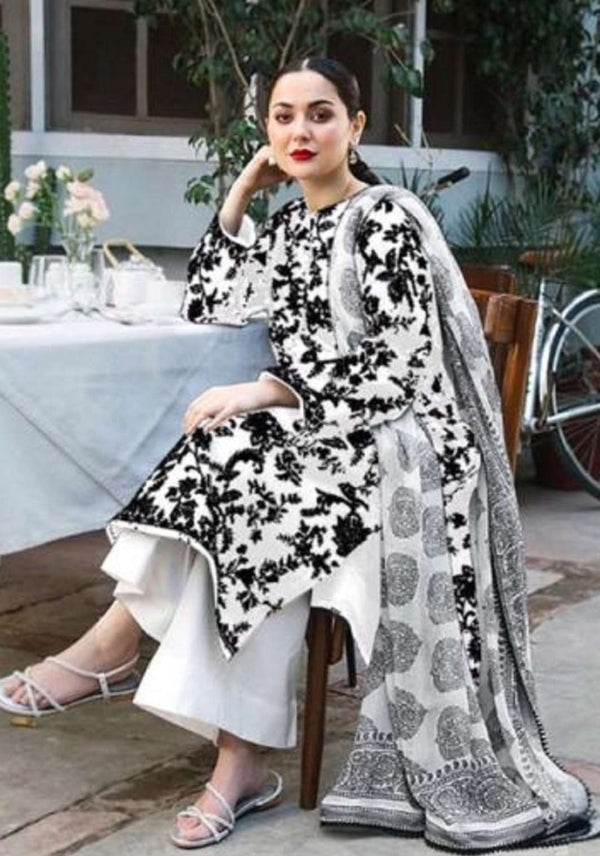 Zara Shahjahan Unstitched Dhanak Embroidered Lawn Suit 3PC