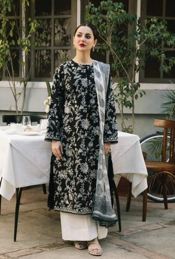 Zara Shahjahan Unstitched Dhanak Embroidered Lawn Suit 3PC